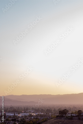 sunset over the city
