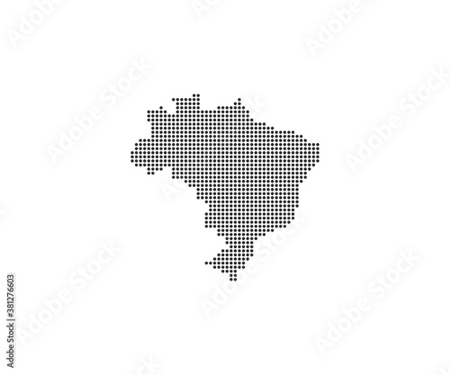 Brazil, country, dotted map on white background. Vector illustration.