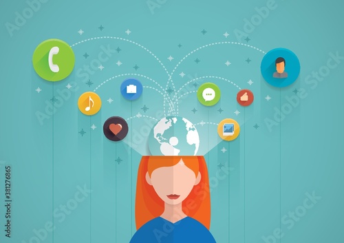 woman with social media concept
