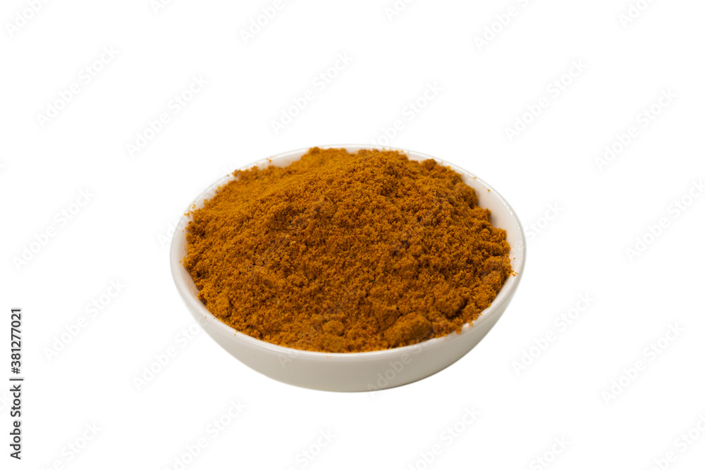 Paprica in a bowl isolated on white background. Paprica in a bowl isolated on white background.