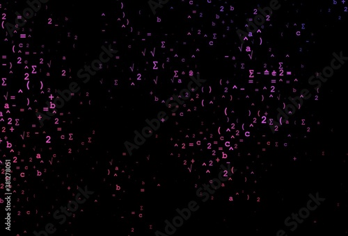 Dark Pink vector backdrop with algebra elements.