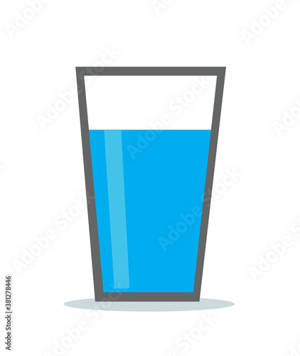 glass with water isolated illustration on white background