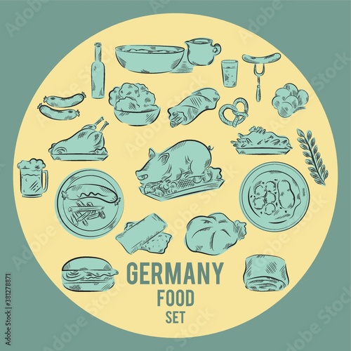 set of germany food icons