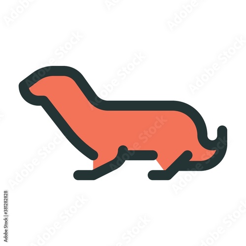 Otter on a white background