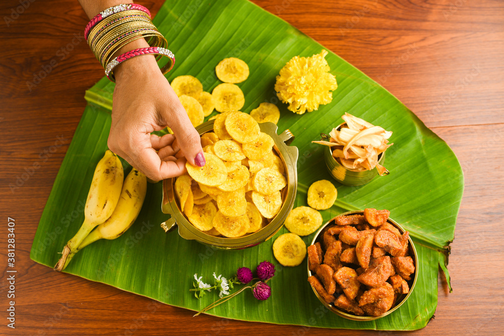 Kerala banana chips for Onam festival popular deep fried snack