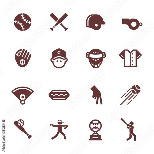Collection of baseball icons