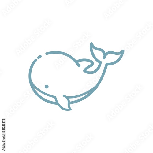 Whale on a white background