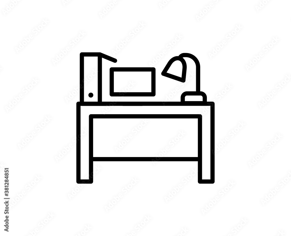 Work desk line icon Work desk line icon