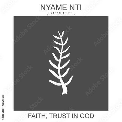 vector icon with african adinkra symbol Nyame Nti. Symbol of faith and trust in god photo