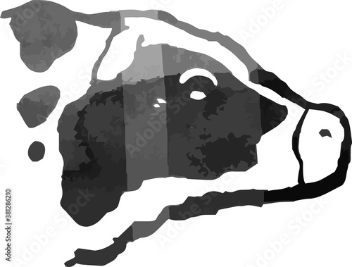 This is a illustration of Hand drawn realistic dairy cowillustration photo