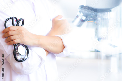 Stethoscope With a bright white background doctor Health care concept