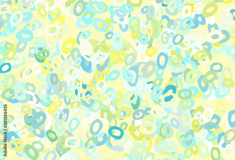 Light Green, Yellow vector layout with circle shapes. Light Green, Yellow vector layout with circle shapes.