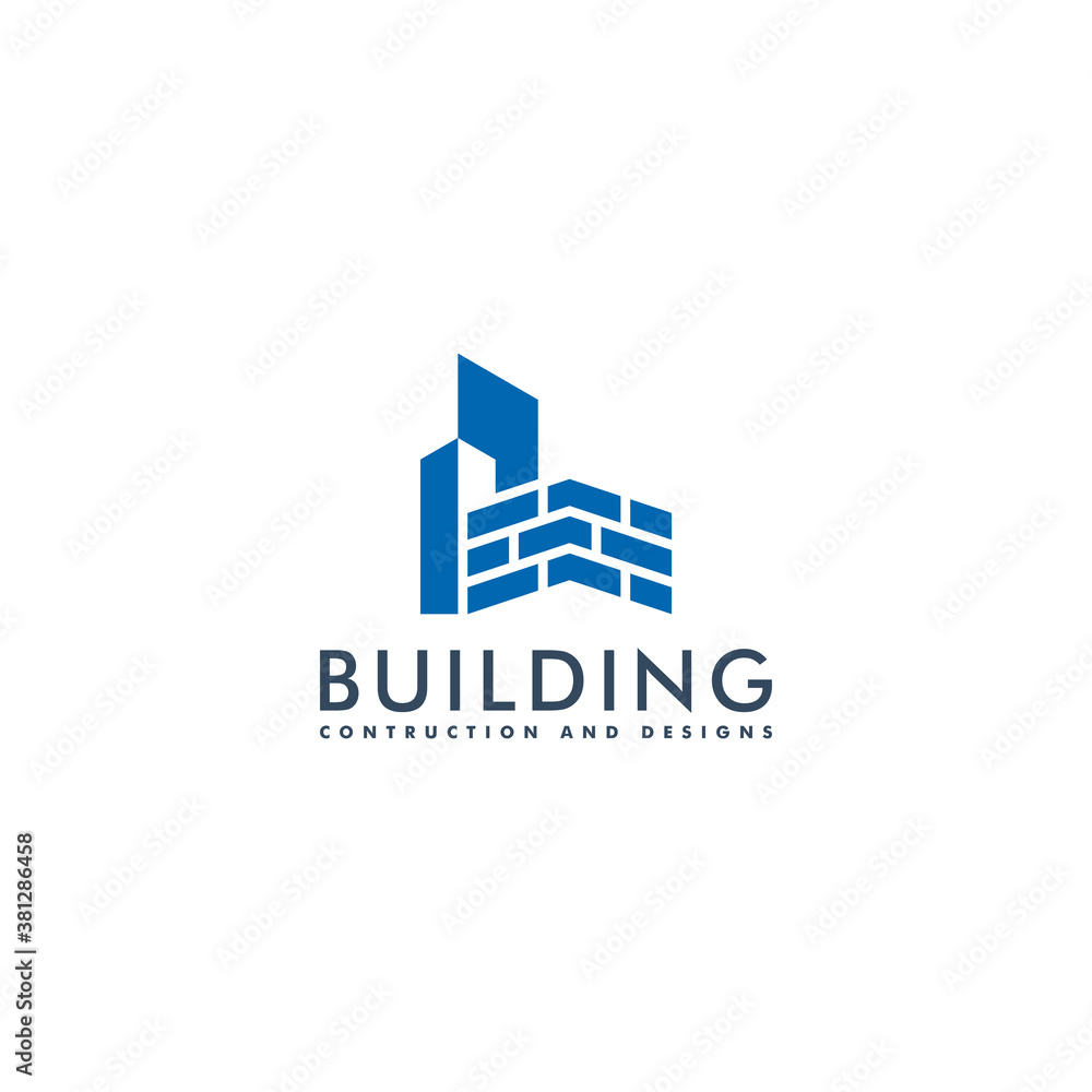 Building logo design. Real estate icon logotype construction vector