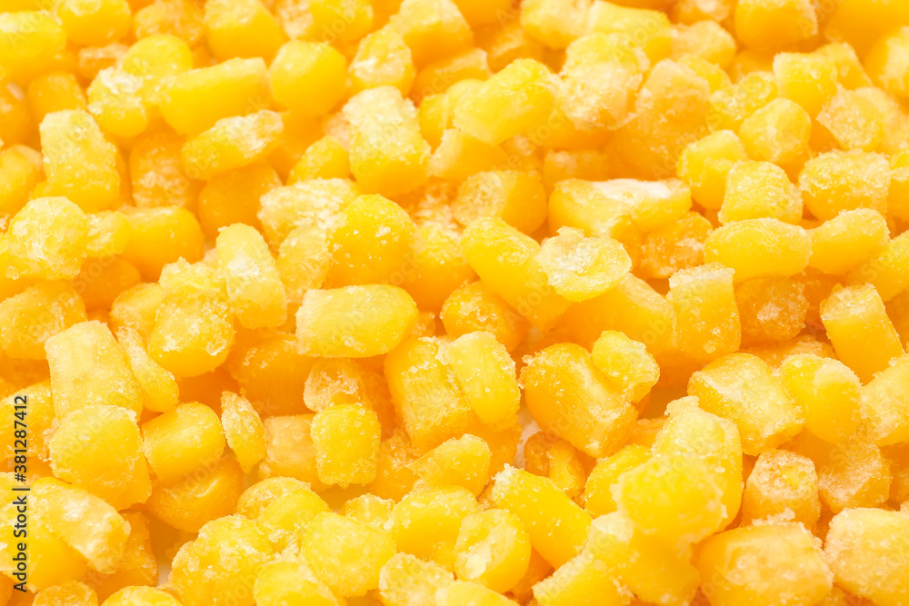 Frozen corn as background, closeup Frozen corn as background, closeup