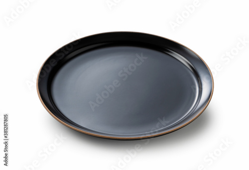 Japanese plate placed on a white background