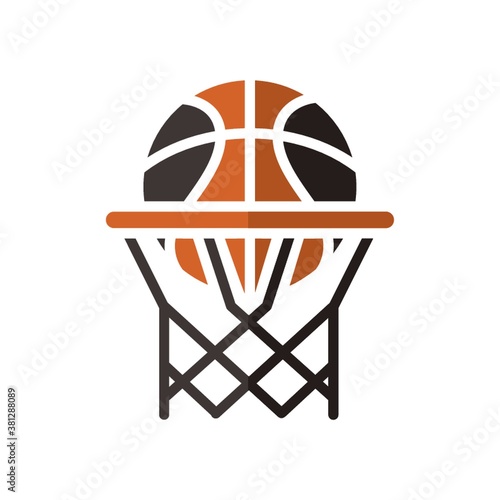 basketball and hoop net