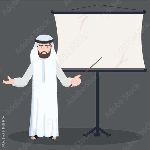middle eastern businessman in a presentation