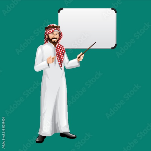 middle eastern businessman in a presentation