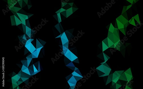 Dark Blue, Green vector abstract polygonal texture. A completely new color illustration in a vague style. New texture for your design.