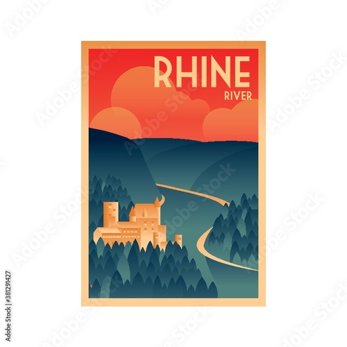 Foto germany poster design - rhine river