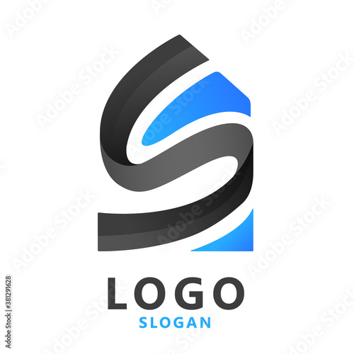 Logo letra S con forma de casa