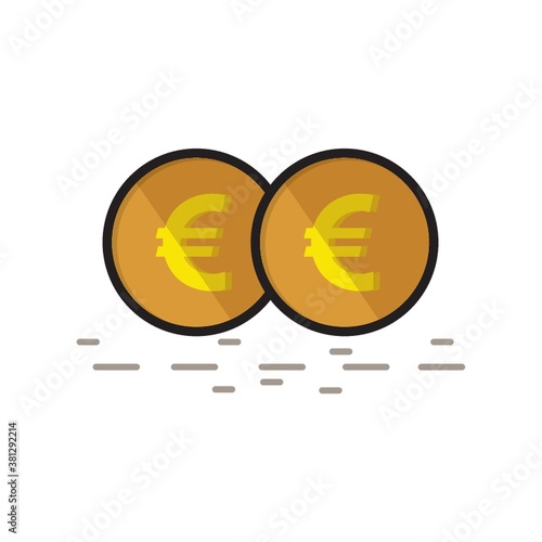 Simple euro coins illustration.