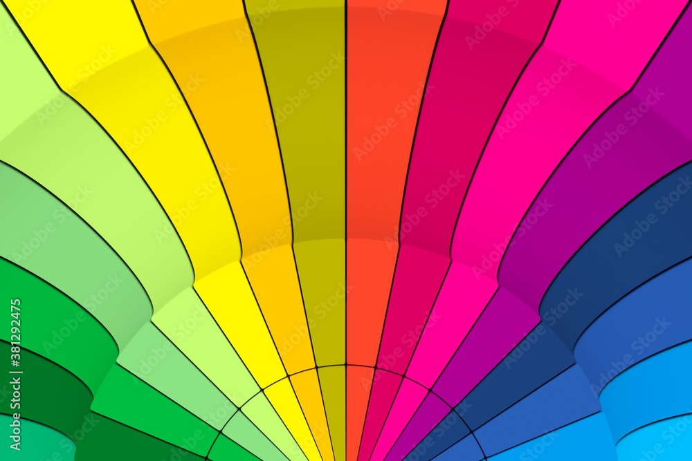 Obraz premium Multicolor boxes in a circle abstract background 3D render illustration