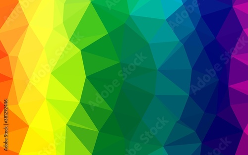 Light Multicolor, Rainbow vector triangle mosaic texture. Creative illustration in halftone style with gradient. Textured pattern for background.