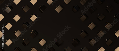 3d rendering Black friday sale background. banner,poster, luxury golden color on dark background.