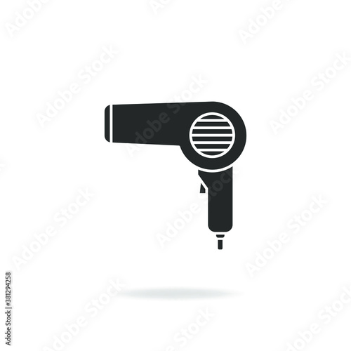 Hairdryer glyph icon isolated on white background. Vector illustration