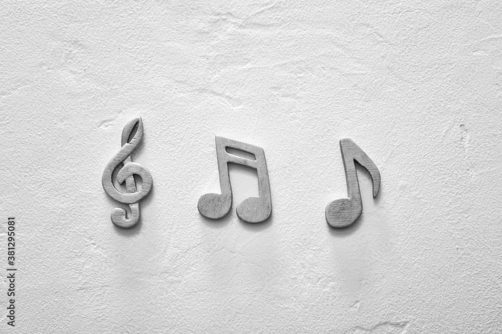 Music notes on white background Stock Photo | Adobe Stock