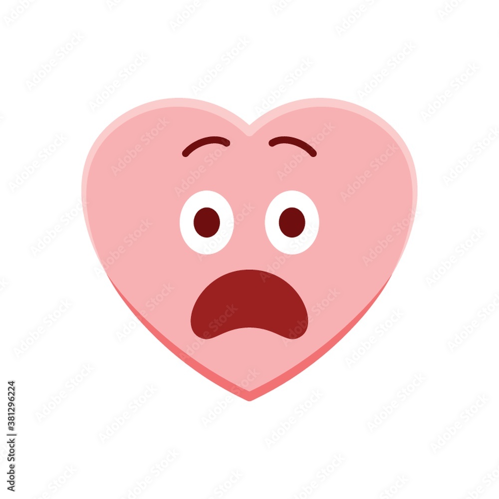 Heart character surprised Heart character surprised
