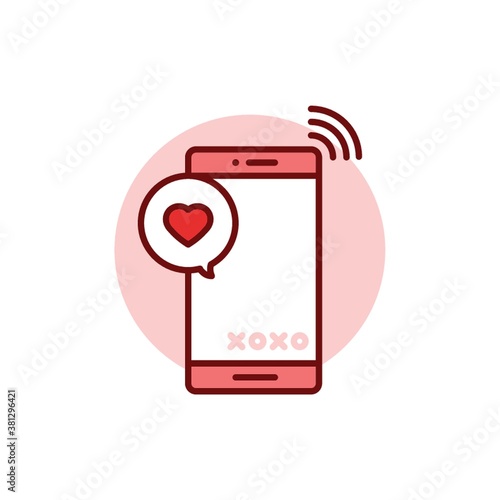 Love message on the phone