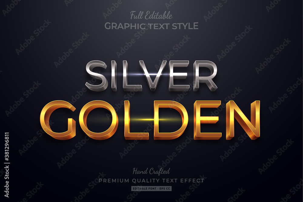 Silver Golden Elegant Editable Text Style Effect Premium