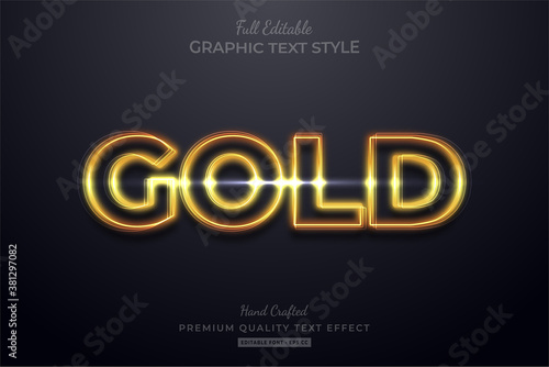 Gold Glow Editable Text Style Effect Premium