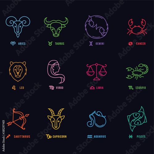 Set of horoscope icons