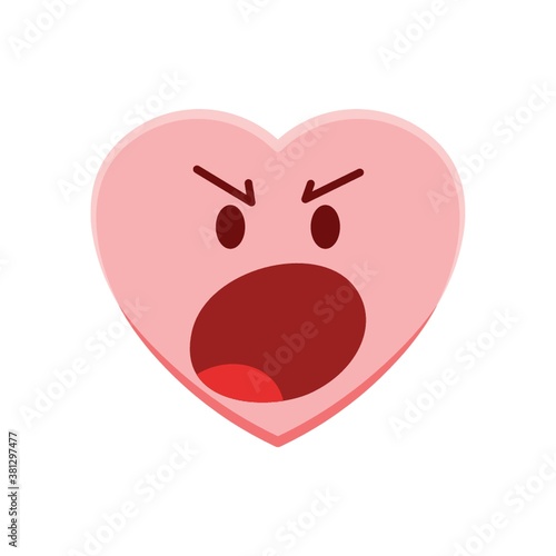 Heart character feeling angry