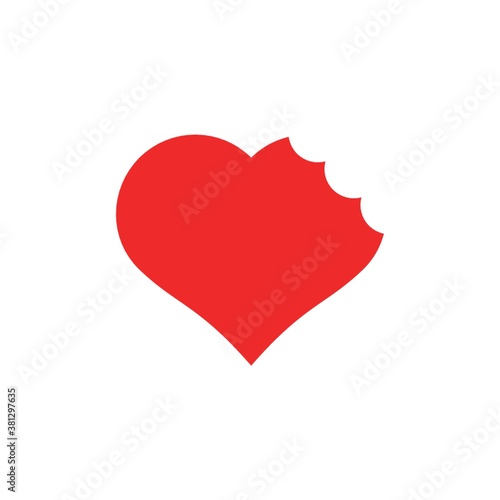 Bitten heart icon