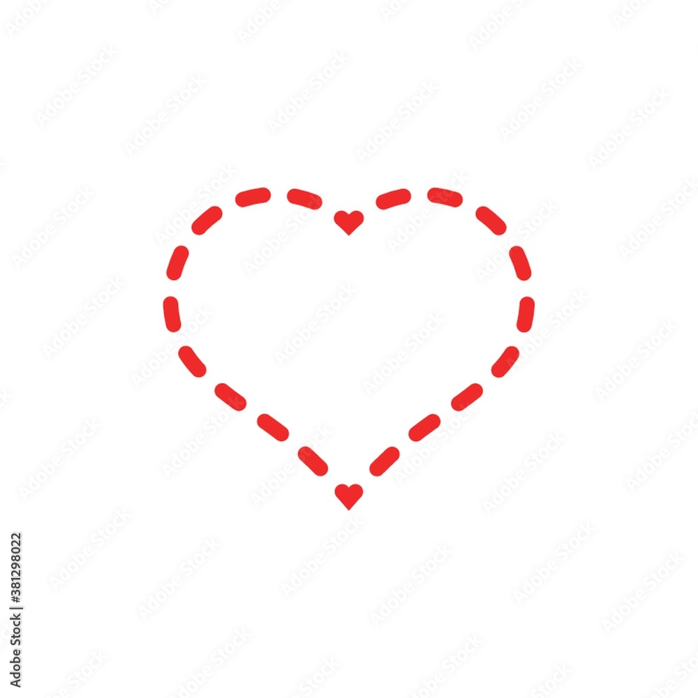Heart with dotted line