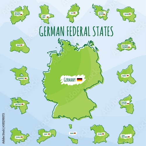 Set of german federal states icons