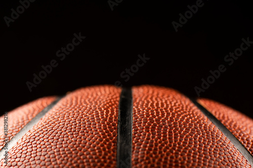Detailed closeup macro photo of a basketball, sports background. © Rob D