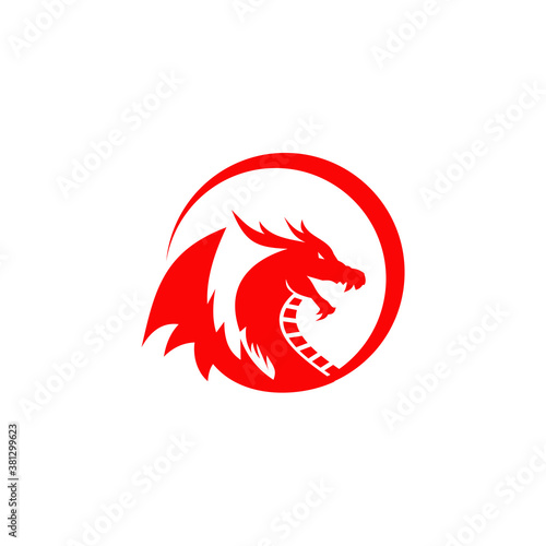 Dragon animal logo design template