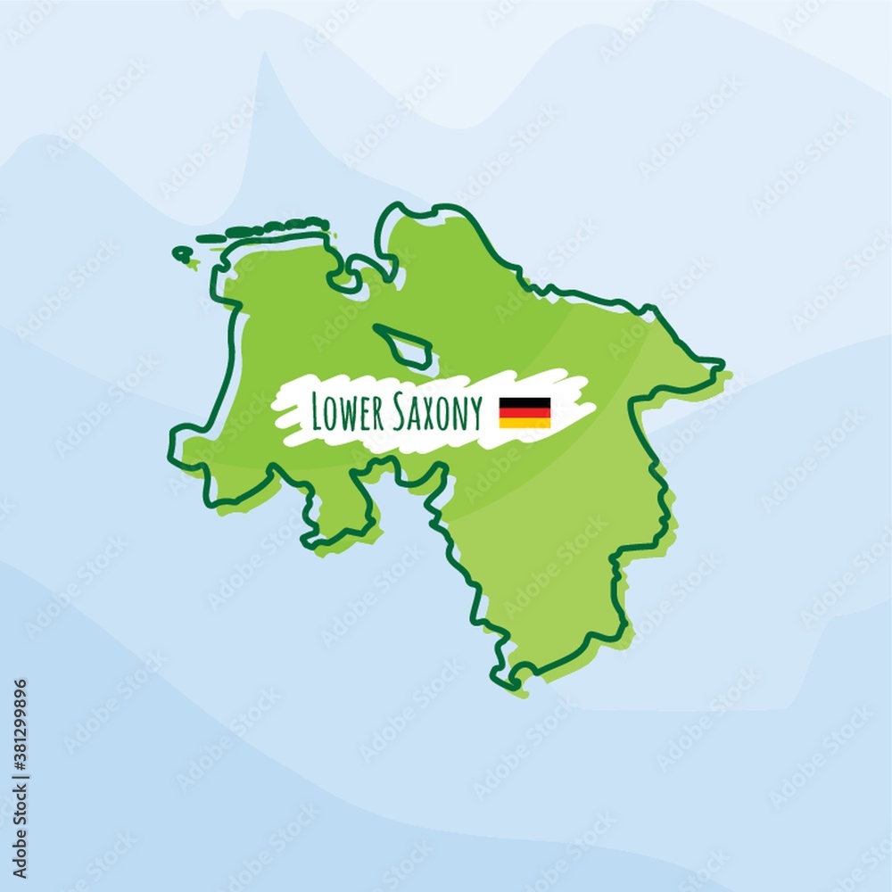 Fototapeta premium Map of lower saxony, germany