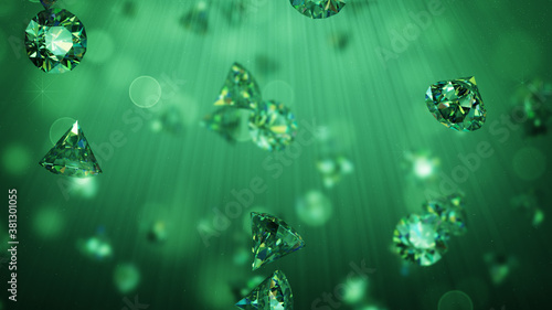 Emerald green brilliants ar...