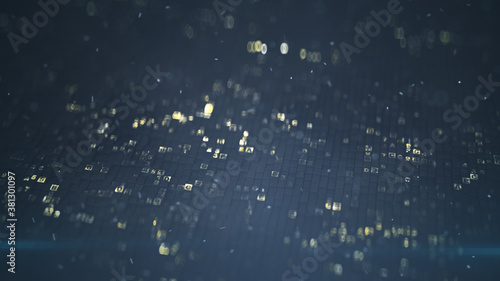 HEX computer code 3D render...