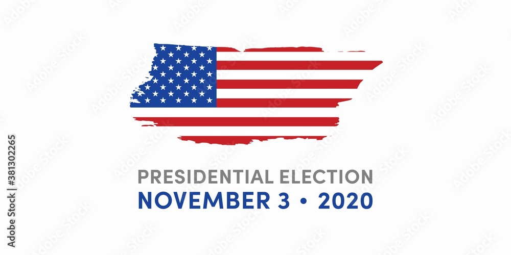 US Presidential Election. USA election banner with US symbols and colors. Patriotic stars. Vote. United States of America Election design. US Presidential Election. USA election banner with US symbols and colors. Patriotic stars. Vote. United States of America Election design.