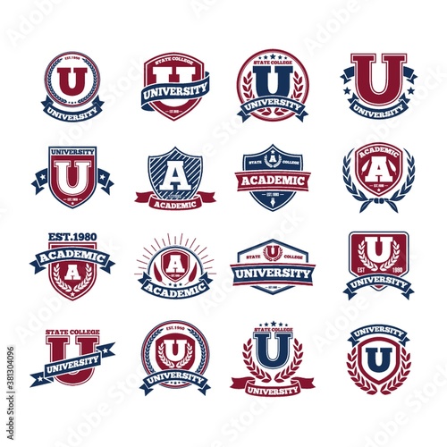 set of university logo elements