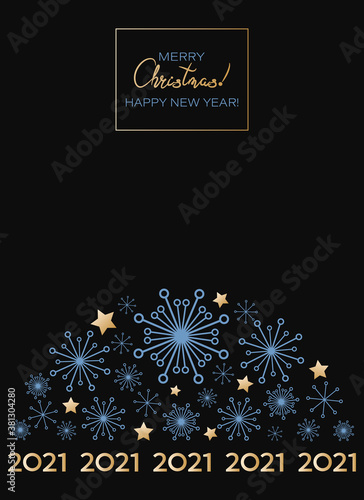 2021 Christmas greeting card. Happy New Year. Merry Christmas. Christmas greeting card. Winter