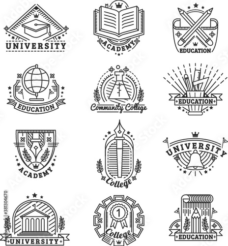 set of university logo elements