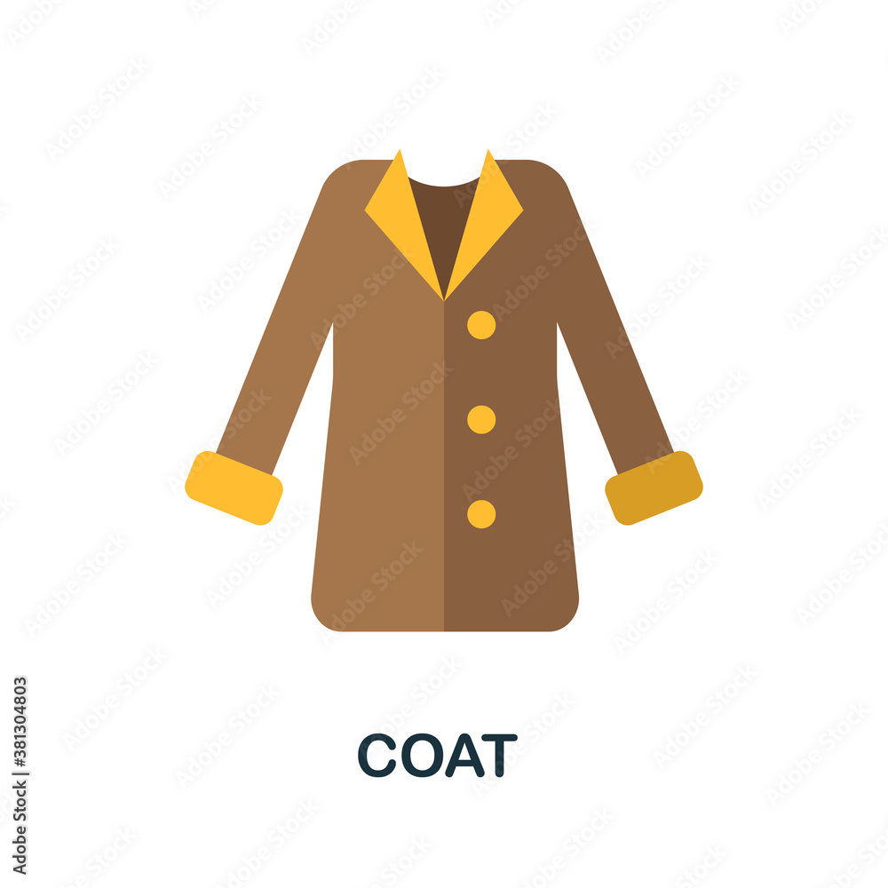Coat icon. Simple element from autumn collection. Creative Coat icon for web design, templates, infographics and more Coat icon. Simple element from autumn collection. Creative Coat icon for web design, templates, infographics and more